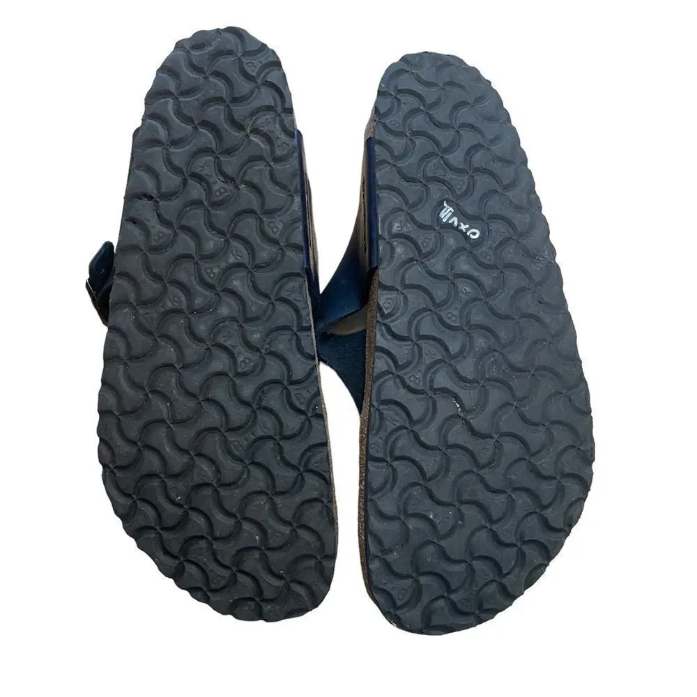 Birkenstocks Gizeh Birko-Flor Navy Blue Sandals